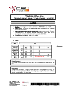 NORMATIVA PRIMERA CATALANA SÈNIOR MASCULINA, TEMPORADA 2024-2025