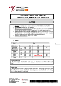 NORMATIVA SEGONA CATALANA SÈNIOR MASCULINA, TEMPORADA 2024-2025