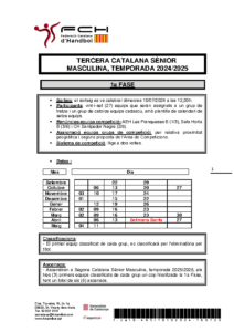 NORMATIVA TERCERA CATALANA SÈNIOR MASCULINA, TEMPORADA 2024-2025